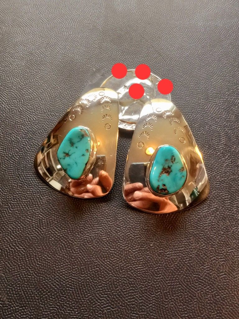 $50! Awesome 925 Sterling Silver Turquoise Navajo Earrings