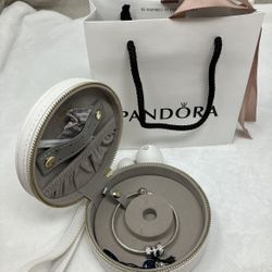 NIB PANDORA Dazzling Wishes bracelet clips charm gift set 