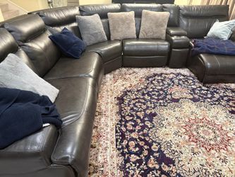 Powered Six Piece Reclining Sectional - Dark Brown
