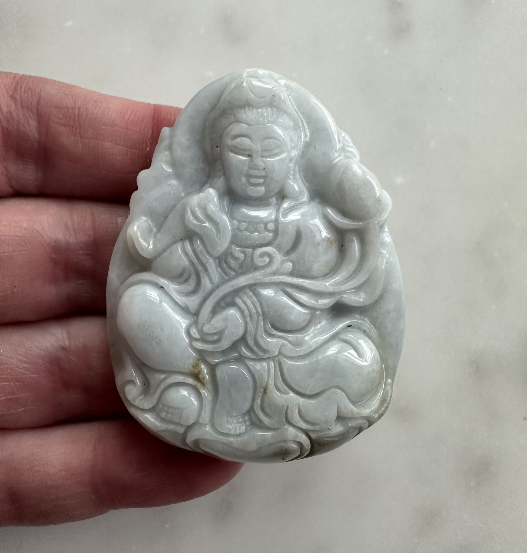 Carved Jade Guanyin Pendant