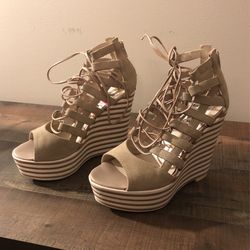 Lace Up High Heel Shoes