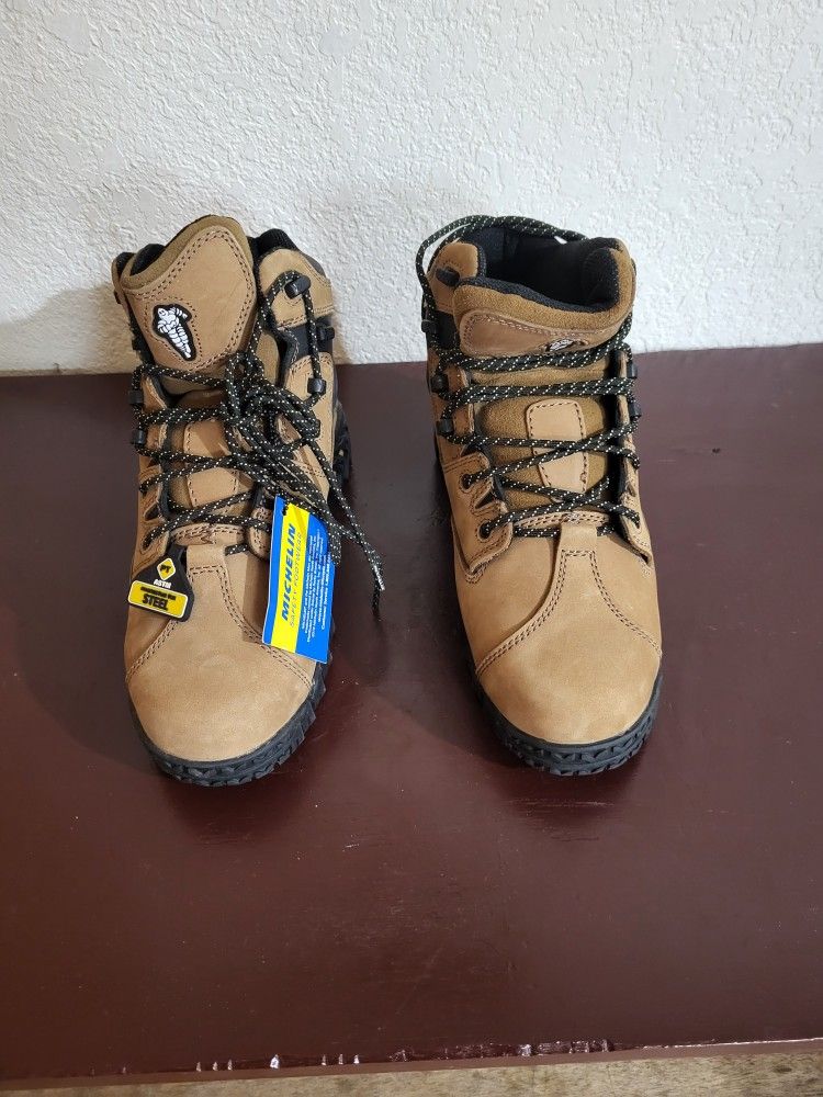 MICHELIN XPX763 Work Boots - SIZE 10W Brown - Steel Toe - NEW!