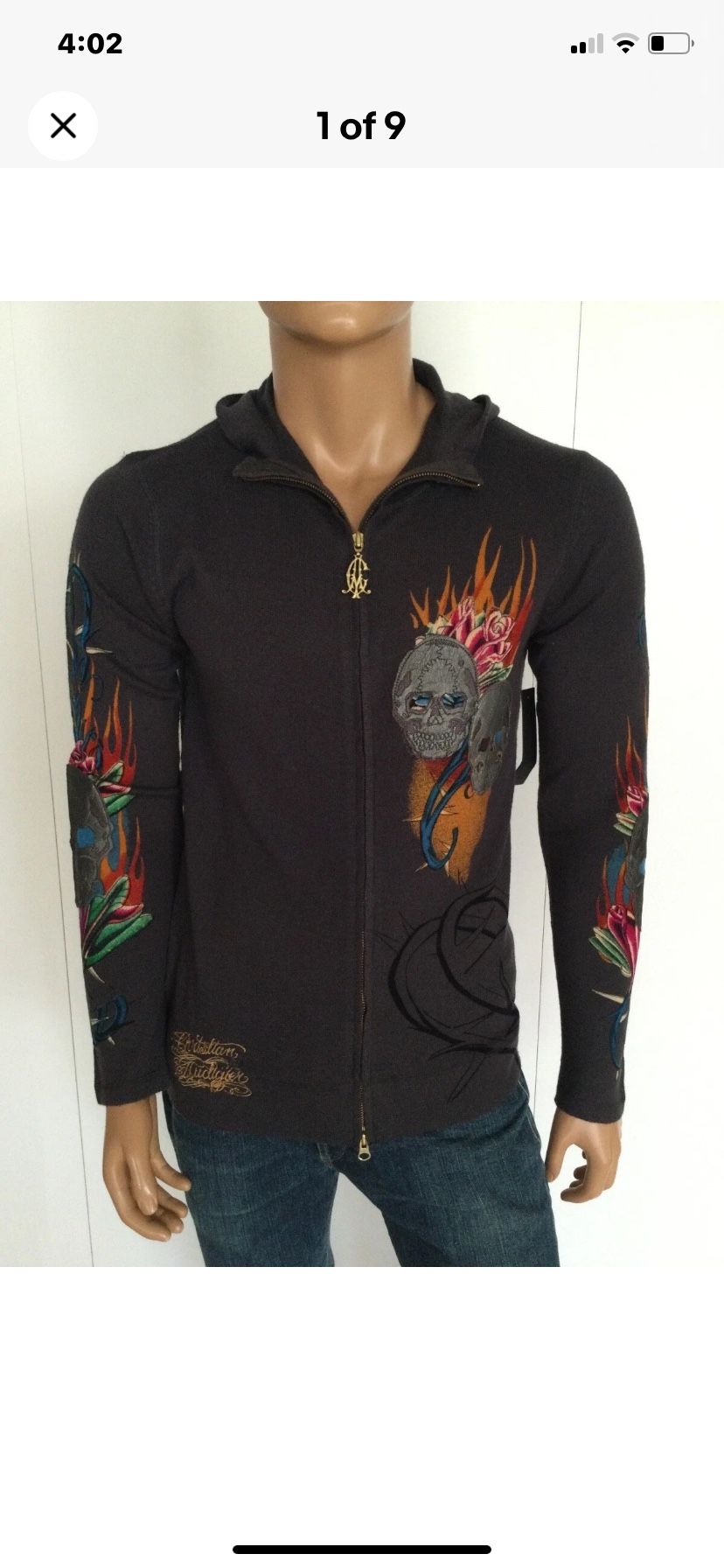 Ed Hardy Gray Hoodie