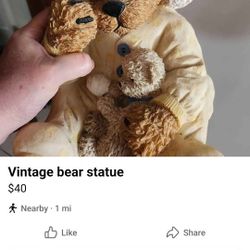Vintage Bear Statue 