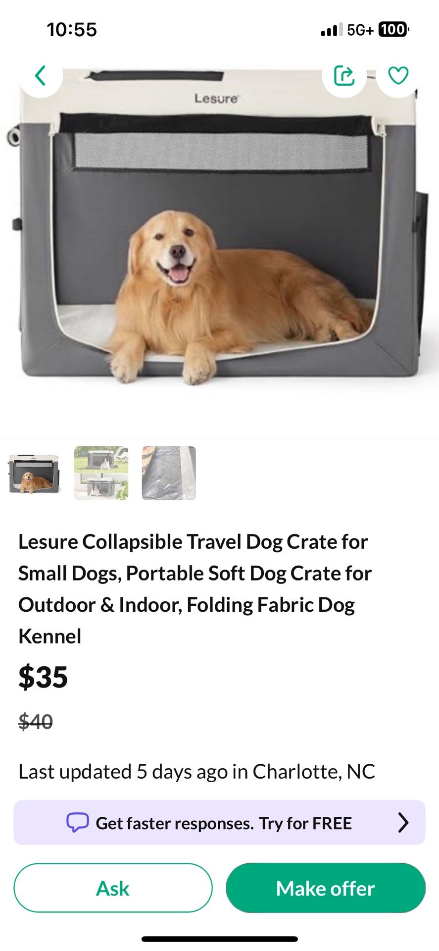 New Never Used Folding Crate