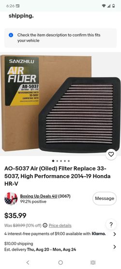 2014-2022 Honda Vezel/HR-V Performance Air Filter/Venzel