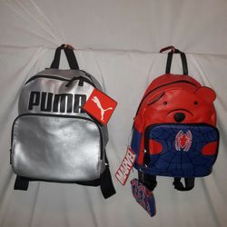 Brand New! 2 Mini Backpacks Puma Marvel Spider-man 