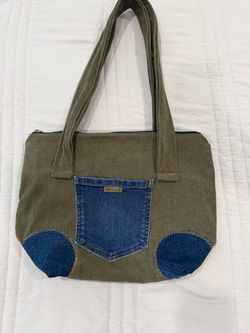 Handmade Corduroy & Denim Patchwork Tote Bag
