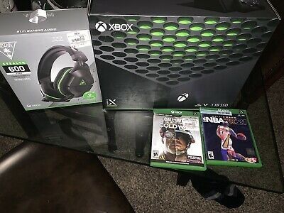 xbox series x bundle With Wireless Headset And 2 Games