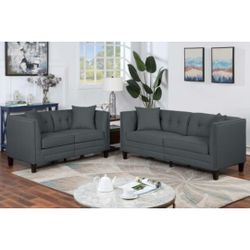 Gray Sofa And Love Seat Set 