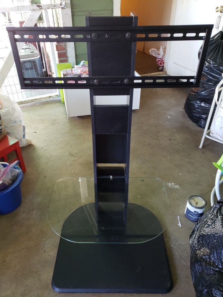 Tv Stand Black, Glass Top