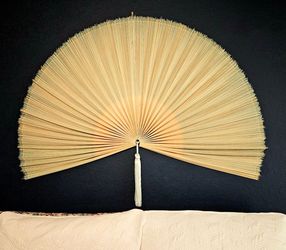 HUGE Bamboo Straw Wall Fan