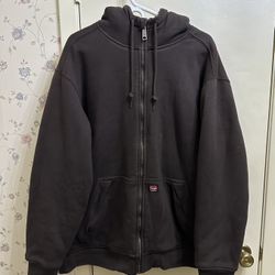 Wrangler Workwear Full Zip Sherpa Lined Hoodie Jacket Size 2XL