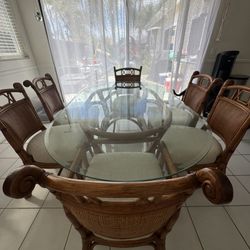 Oval Glass Table With 6 Chairs 
