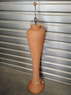 Terracotta Ceramic Floor Lamp — Salmon Color