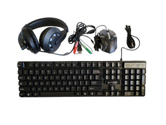 LIGHT-UP GAMING COMBO HEADSET + KEYBOARD + MOUSE & BLACK/ RED