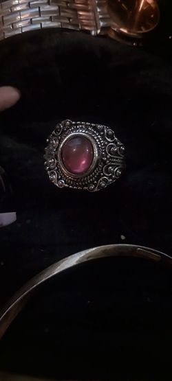 Amethyst and Silver Ring