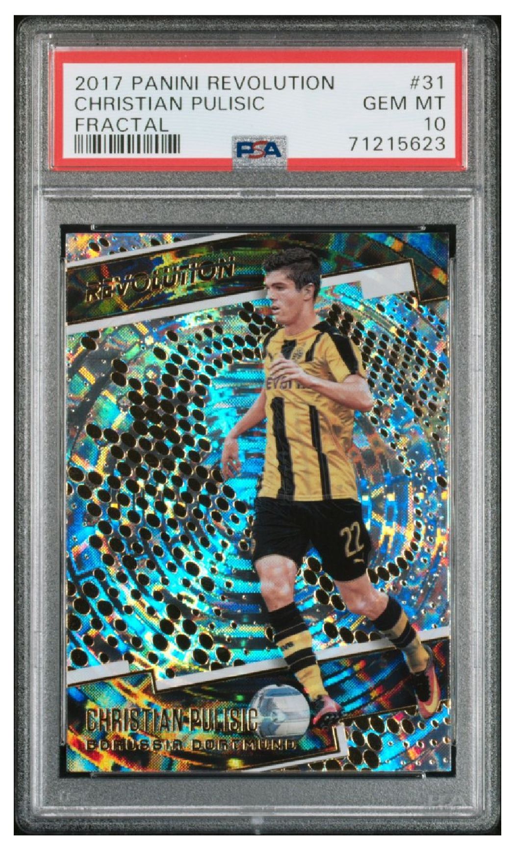 2017 Panini Revolution Christian Pulisic Fractal #31 PSA 10