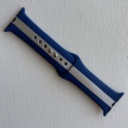 Blue and Silver Stripe Apple Watch Band & Strap