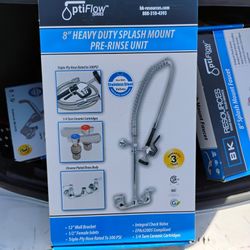 3 Pc   8"Heavy Duty Splash Mount Pre Rinse Unit 