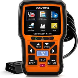 New FOXWELL NT301 OBD2 Scanner Live Data Professional Mechanic OBDII Diagnostic Code Reader Tool for Check Engine Light

