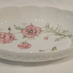 Lenox Butterfly Meadows Oval Baker Bowl 13"