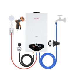 Tankless Water Heater Propane,2.64GPM 10L Outdoor Portable water heater,with 2 GPM Water Pump, Instant Propane water heater with Digital Display Multi