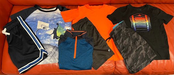 Boys Youth Shorts/Shirt/Half Zip Pullover Set (Size 7/8)