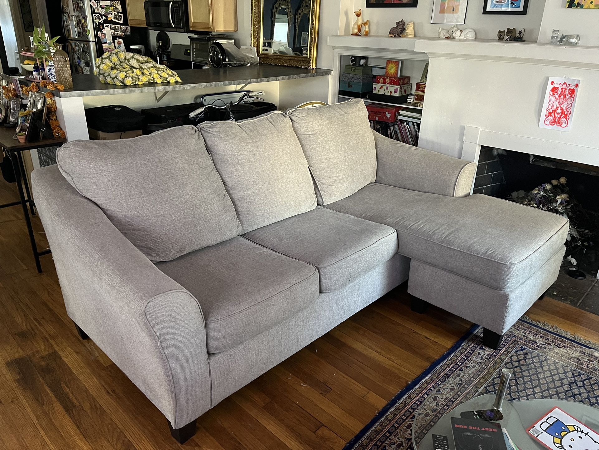 Comfy Beige L-shape Couch