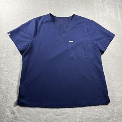 FIGS Top Women's Size 2XL Blue Technical Collection Scrubs Shirt #3C