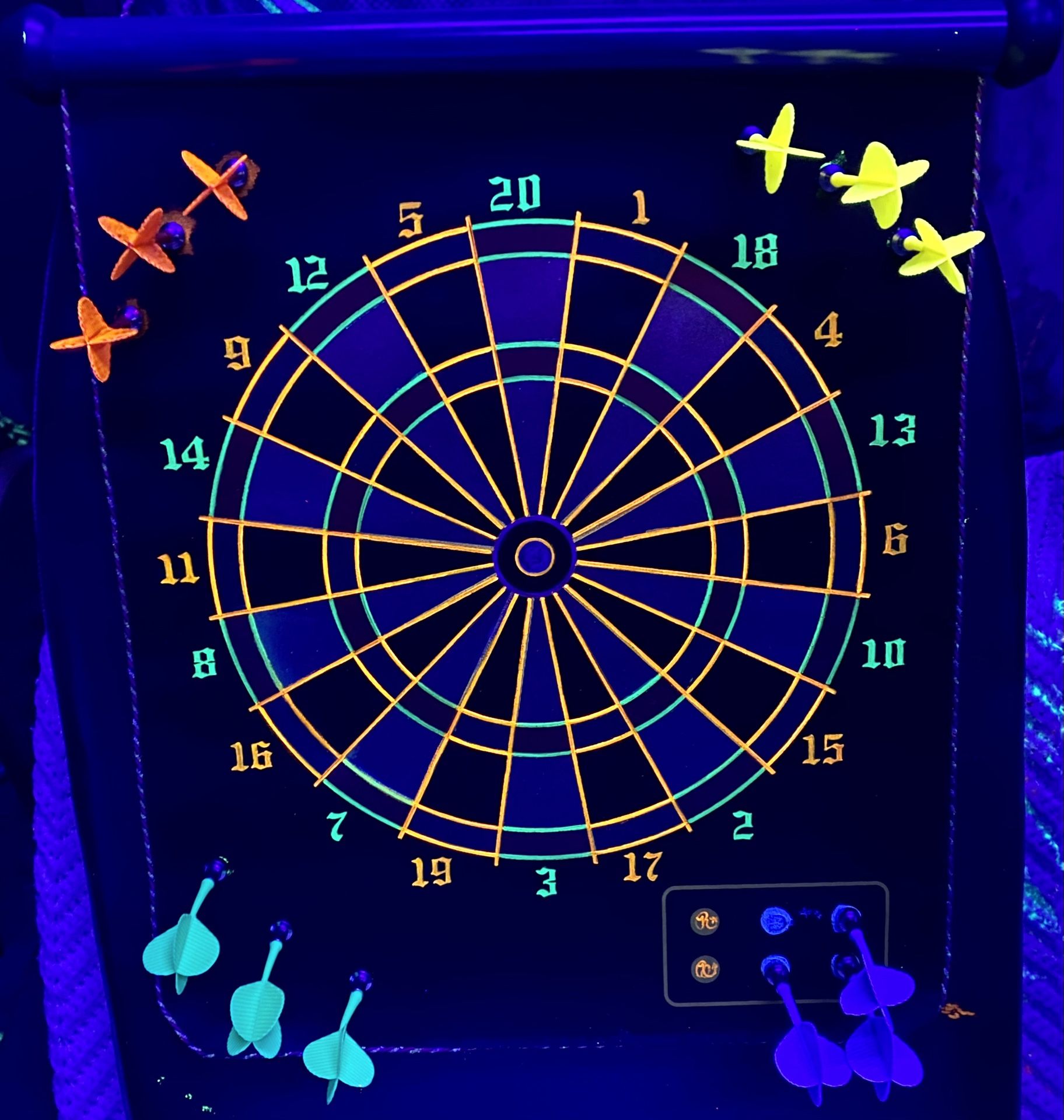 Blacklight Dart Board 