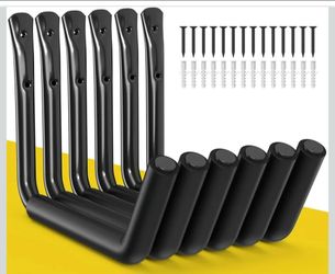 Black Heavy Duty Wall Shelf Brackets Set of 6