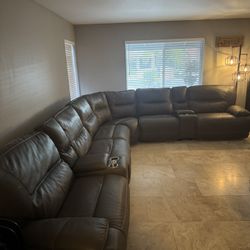 Large Reclining Sectional Couch – Power + Manual – L-Shaped – 13.5 x 11’