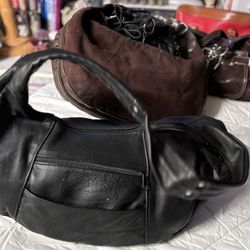 Genuine Leather Hobo Shoulder Bag 