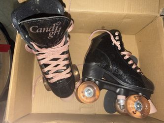 Candi Girl - Size 3 - Black Glitter Rollerskates