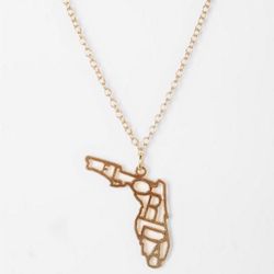 Kris Nations Jewelry Florida Pendant Necklace Gold