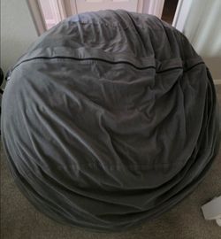 Oversized Charcoal Gray Bean Bag Chair – Large Comfy Lounge Floor Seat