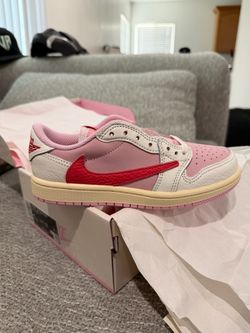 Jordan 1 Retro Low OG SP Travis Scott Sail Tropical Pink kids size 1