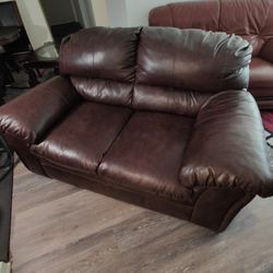 Dark Brown Leather Sofa 