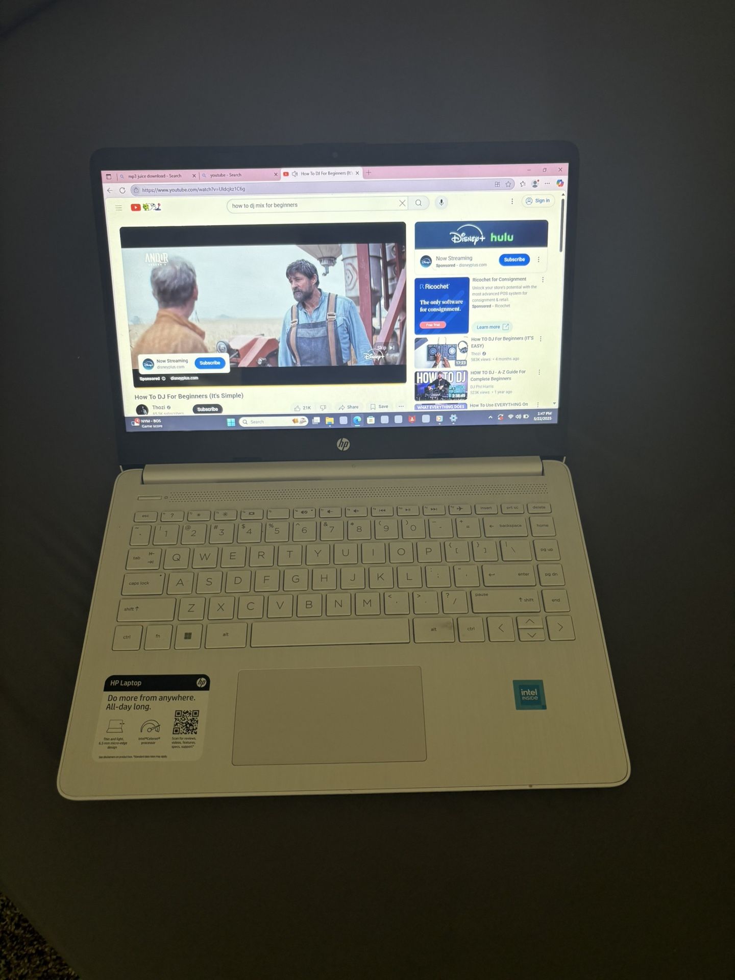 HP LAPTOP NEW, WITH CHARGER WORKS 100%