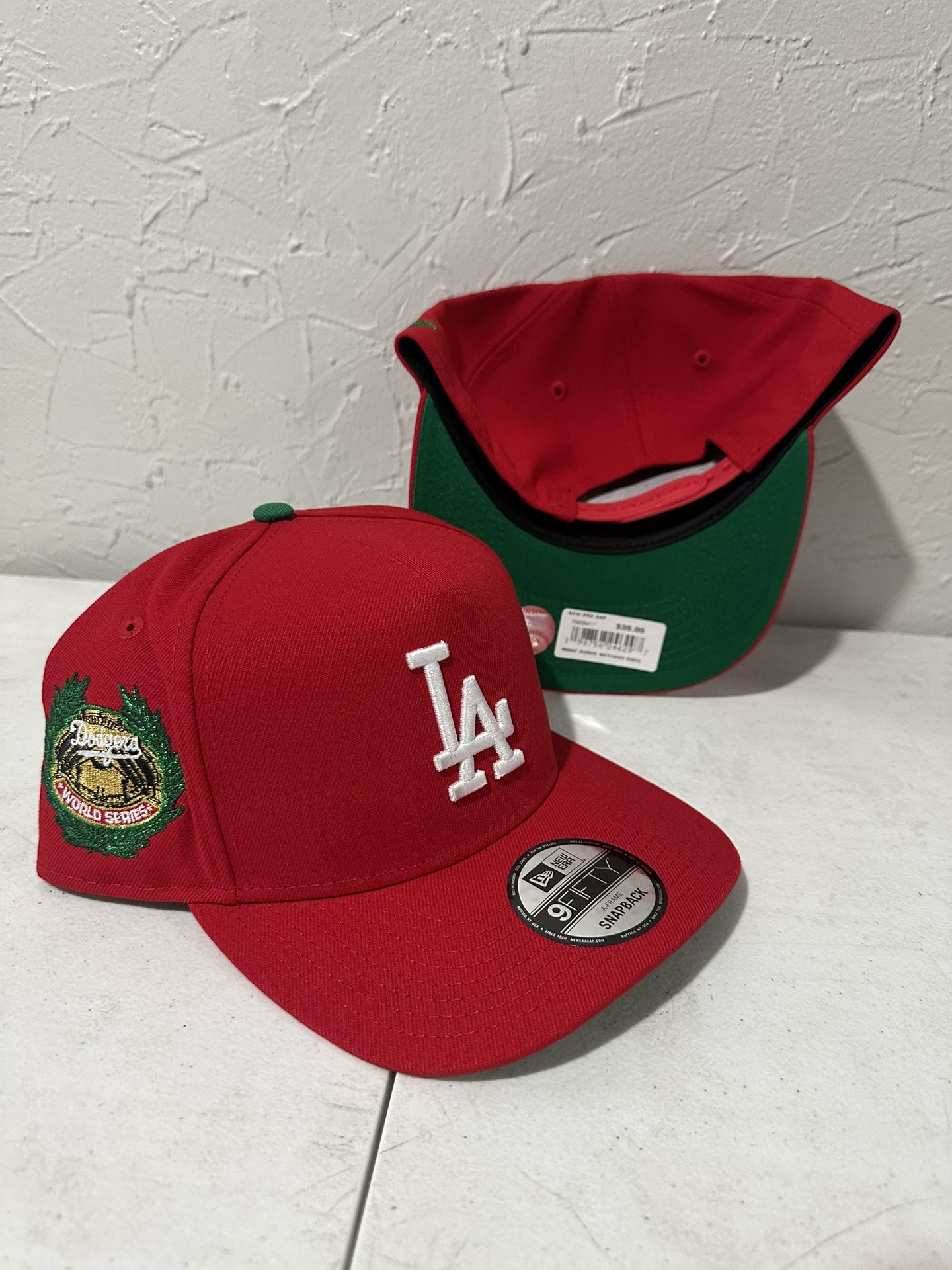 MLB New Era Los Angeles Dodgers Red World Series Patch 9fifty A Frame SnapBack Hat