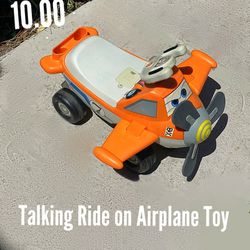 Talking Airplane Ride On Toy