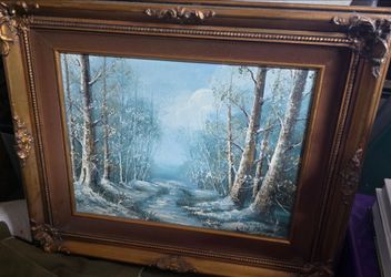 Winter Stream wooded Artistic Interiors Oil