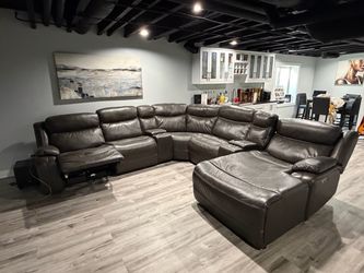 Leather sectional sofa