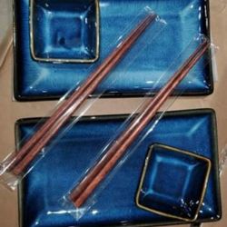 Ceramic Sushi Serving Tray 6 piece set New
