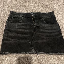 Black Denim Express Skirt