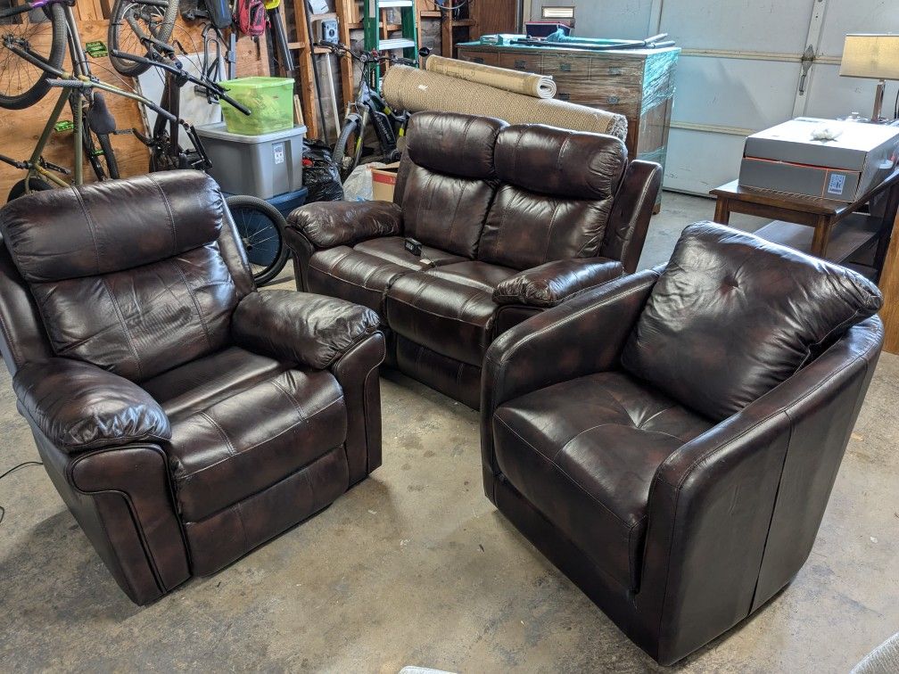 Luxury Faux Leather Living Room Set