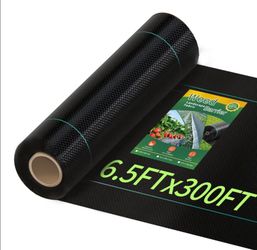 6.5x300ft Weed Barrier Fabric, 3oz Heavy Duty for Garden Driveway
Outdoor Ground Cover for Garden Driveway & Yard, Woven Polypropylene, 146 lbs Tensil