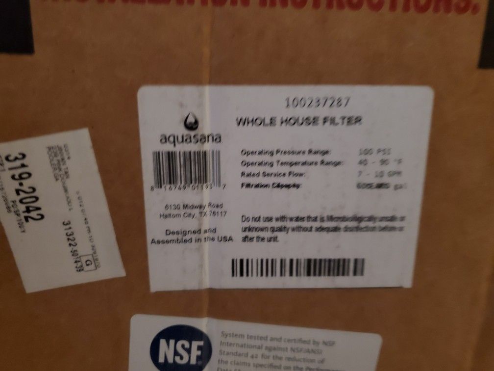 Whole House Water Filtration. 600000 Gal Salt Free