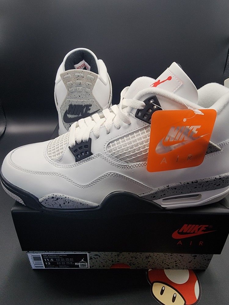 NEW Nike Jordan 4 White Cement Sz 11.5